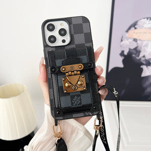 Lou Black & White Crossbody Chain iPhone Case mysite