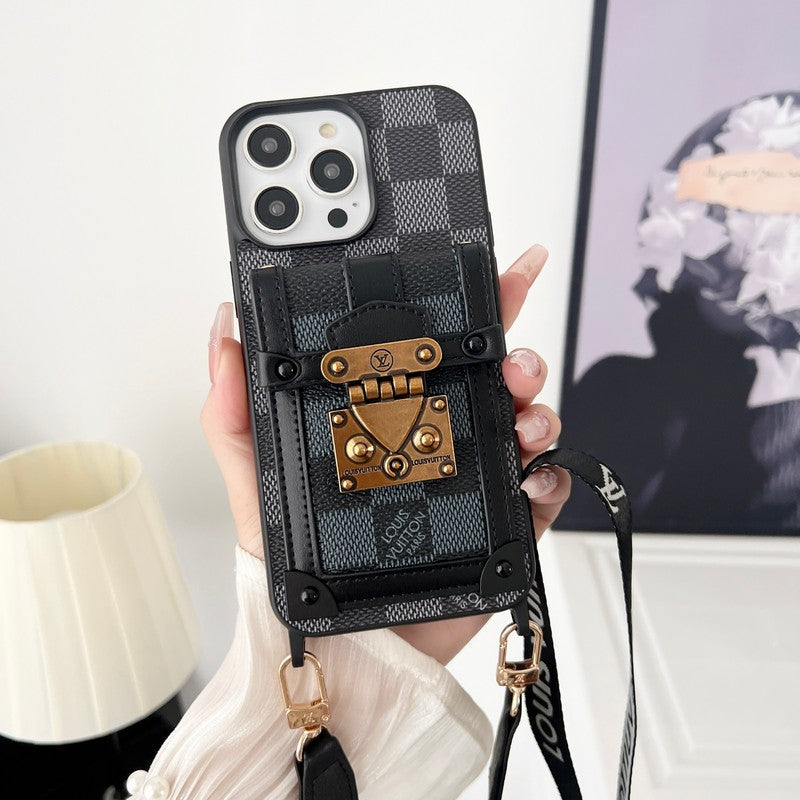 Lou Black & White Crossbody Chain iPhone Case mysite