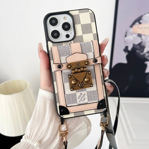 Lou Black & White Crossbody Chain iPhone Case mysite