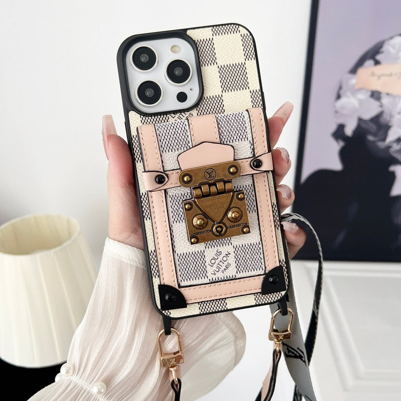 Lou Black & White Crossbody Chain iPhone Case mysite