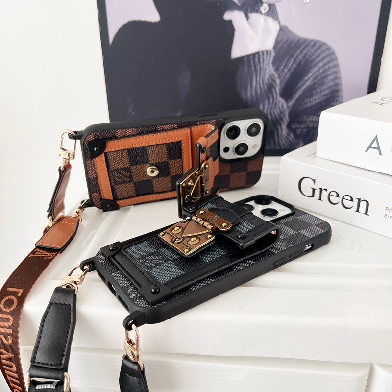 Lou Black & White Crossbody Chain iPhone Case mysite