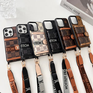Lou Card Bag Chain Black & White iPhone Case - Bestocase