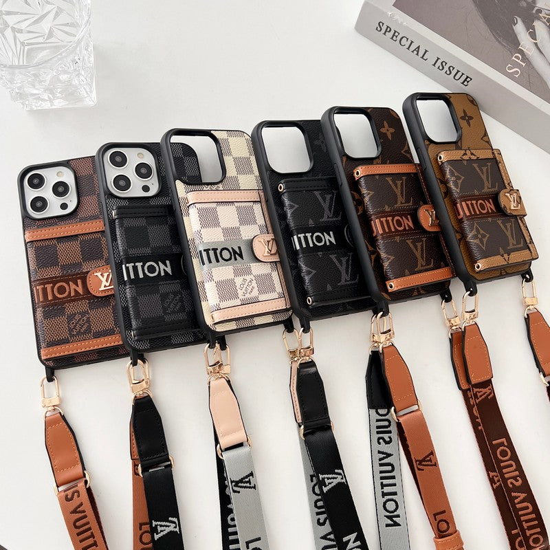 Lou Card Bag Chain Black & White iPhone Case - Bestocase