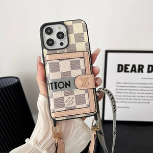 Lou Card Bag Chain Black & White iPhone Case - Bestocase