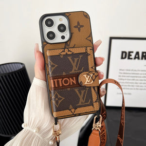 Lou Card Bag Chain Classic Brown iPhone Case - Bestocase