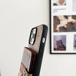 Lou Card Bag Chain Classic Brown iPhone Case - Bestocase