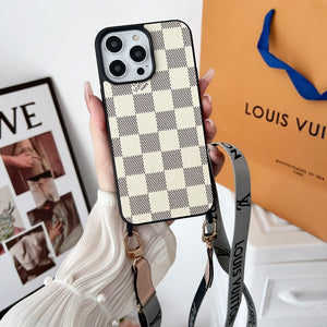 Lou Black & White Crossbody iPhone Case - Bestocase