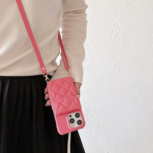 CC Card Bag Color Leather Chain iPhone Case mysite