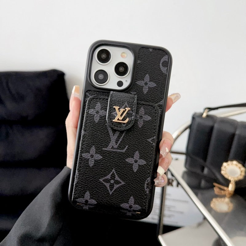 Lou Black & White Card Bag iPhone Case - Bestocase