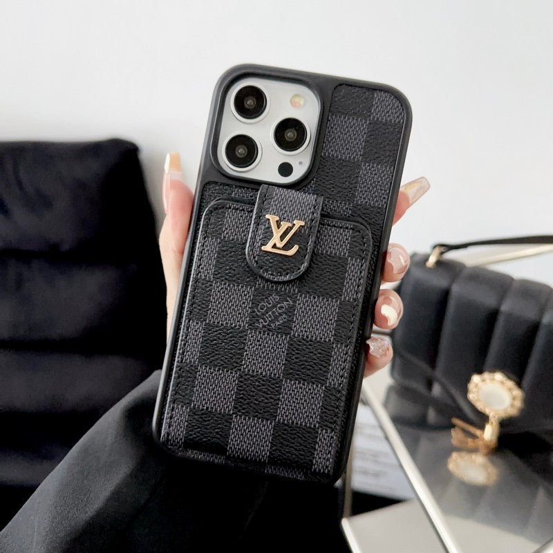 Lou Black & White Card Bag iPhone Case - Bestocase