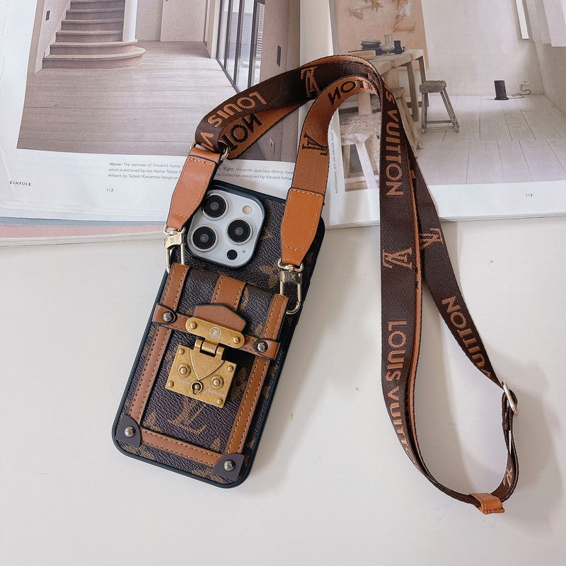 Lou GG Card Holder Chain iPhone Case - Bestocase