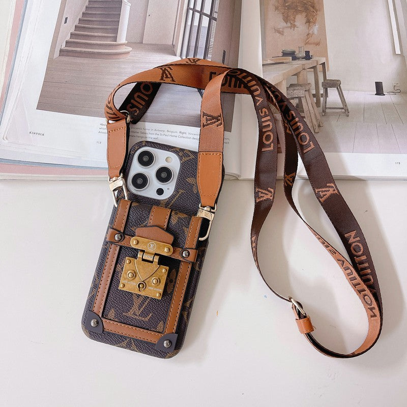 Lou GG Card Holder Chain iPhone Case - Bestocase
