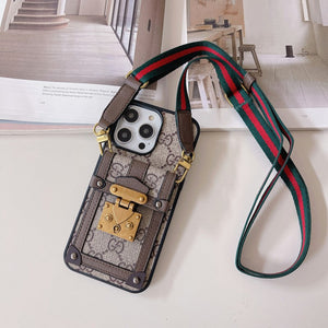 Lou GG Card Holder Chain iPhone Case - Bestocase