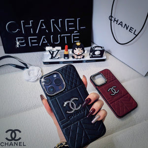 CC Rhombus Leather iPhone Case - Bestocase