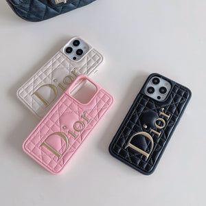 CD Gold Logo Leather iPhone Case mysite