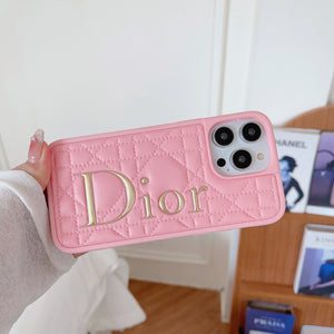CD Gold Logo Leather iPhone Case mysite