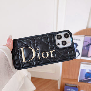 CD Gold Logo Leather iPhone Case mysite