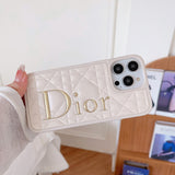CD Gold Logo Leather iPhone Case mysite