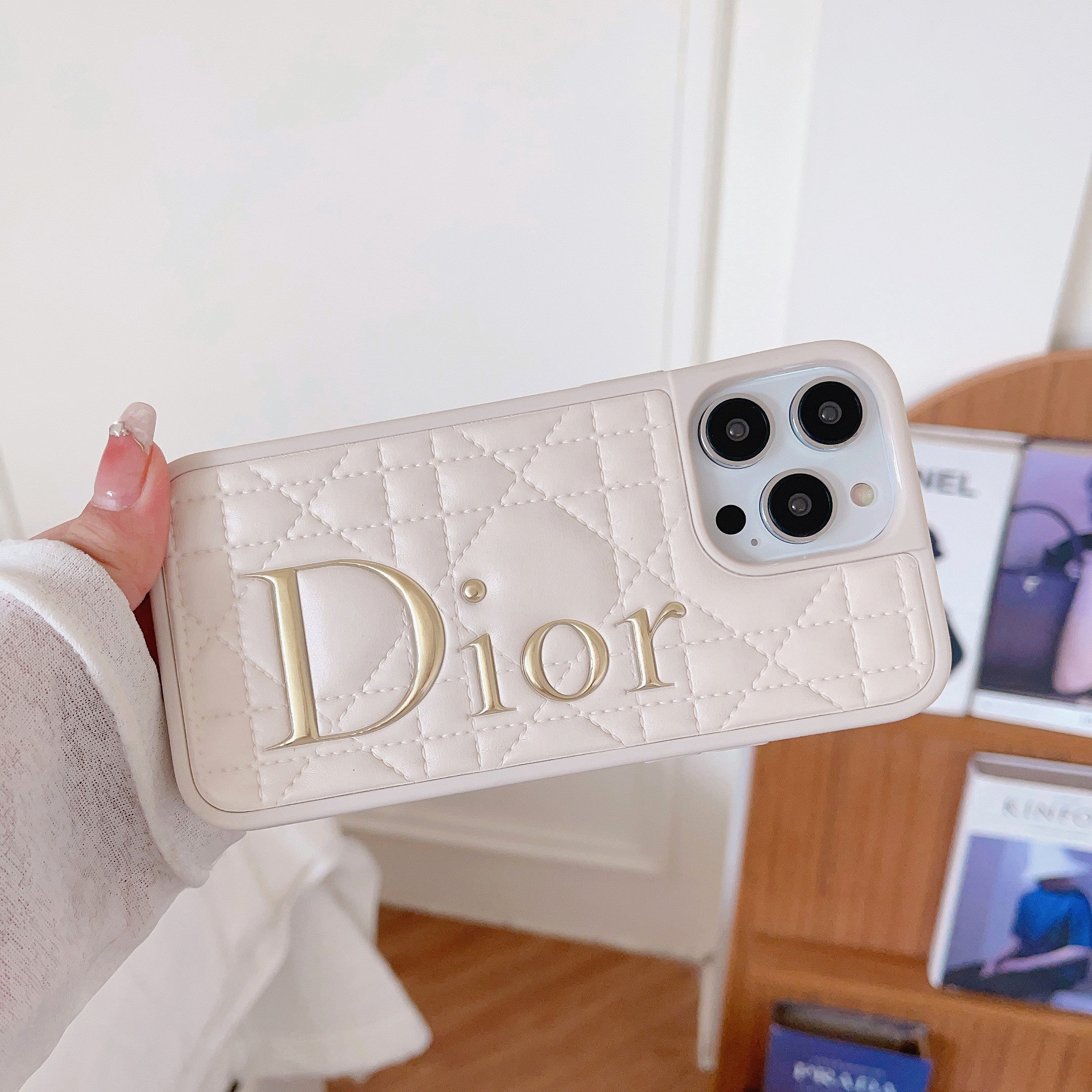 CD Gold Logo Leather iPhone Case mysite