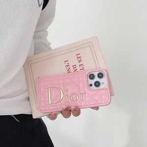 CD Gold Logo Leather iPhone Case mysite