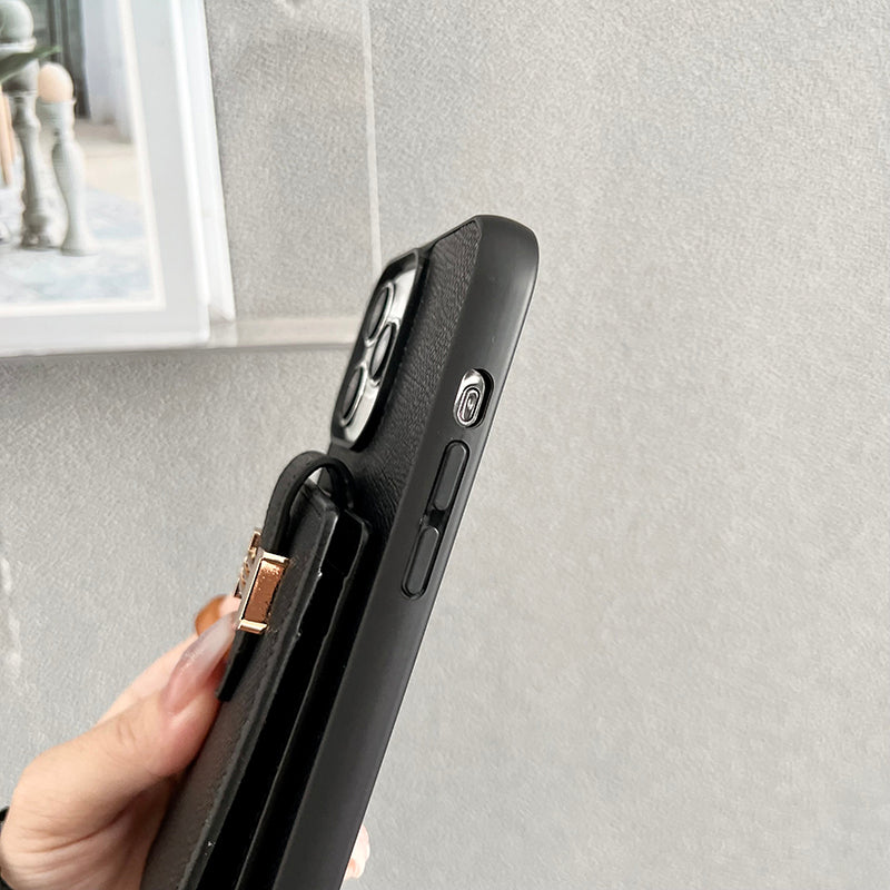 H Card Bag Scarves Leather iPhone Case - Bestocase