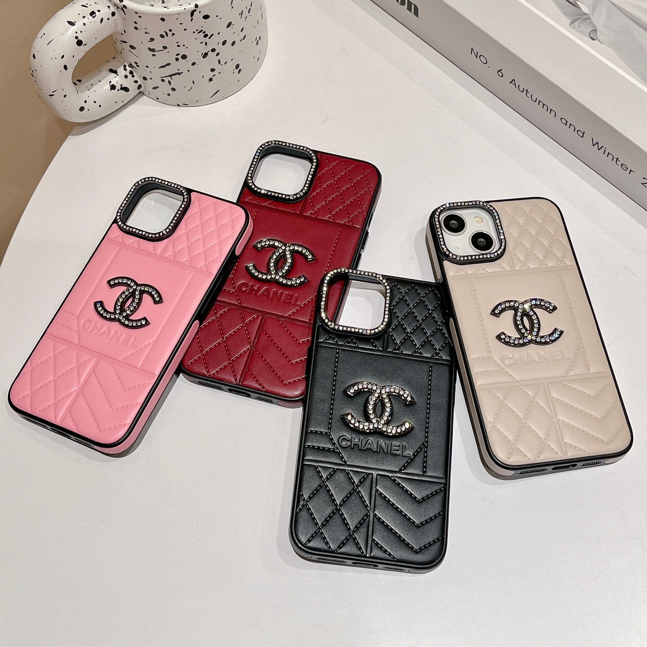 CC Rhombus Leather iPhone Case - Bestocase