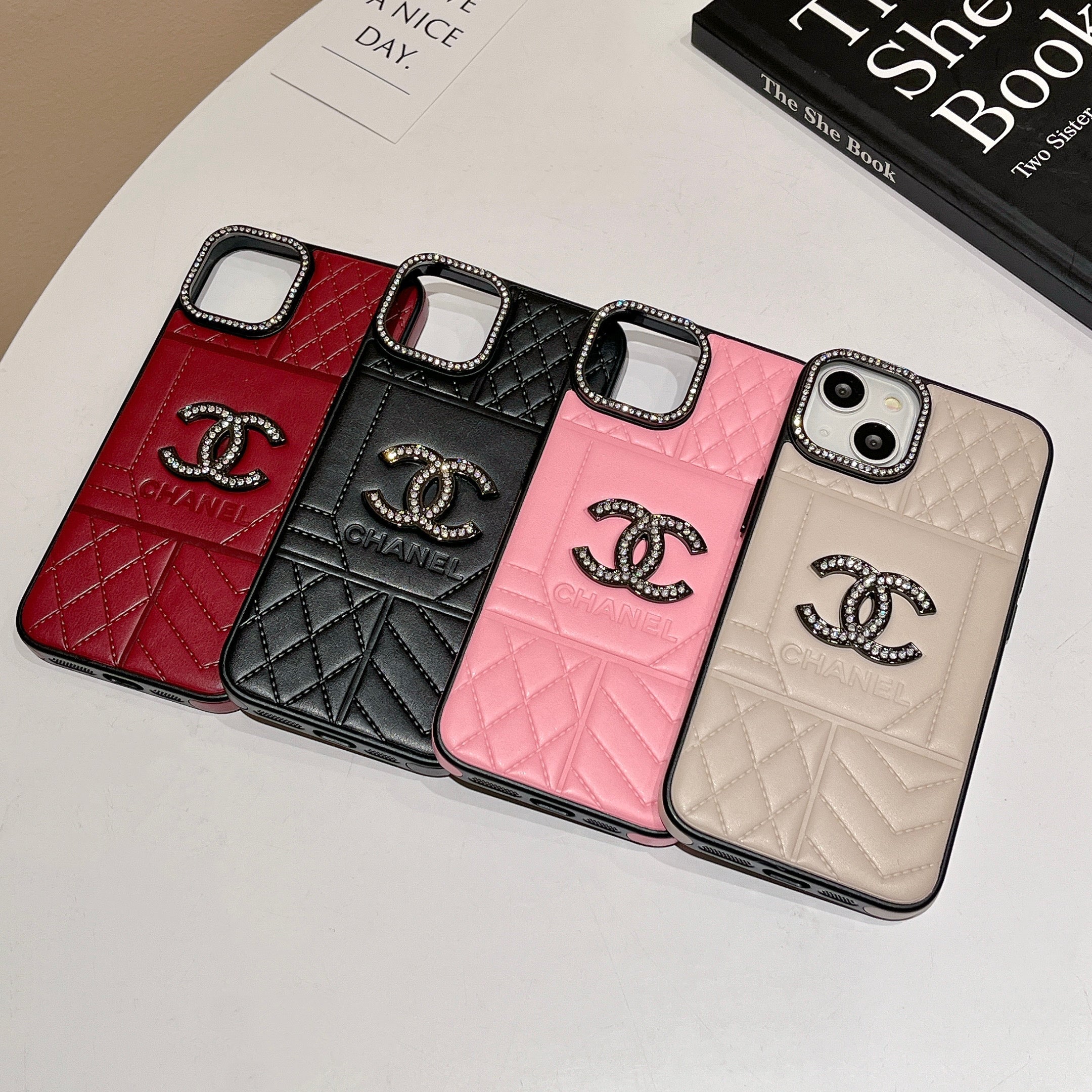 CC Rhombus Leather iPhone Case - Bestocase