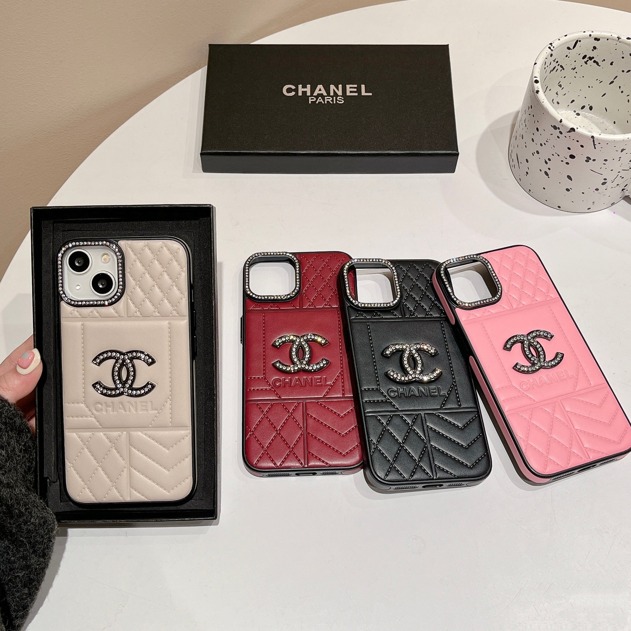 CC Rhombus Leather iPhone Case - Bestocase