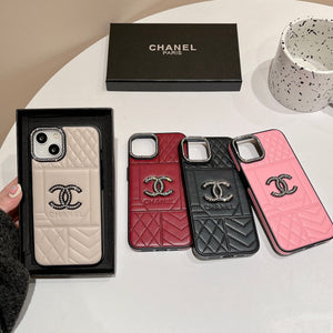 CC Rhombus Leather iPhone Case - Bestocase