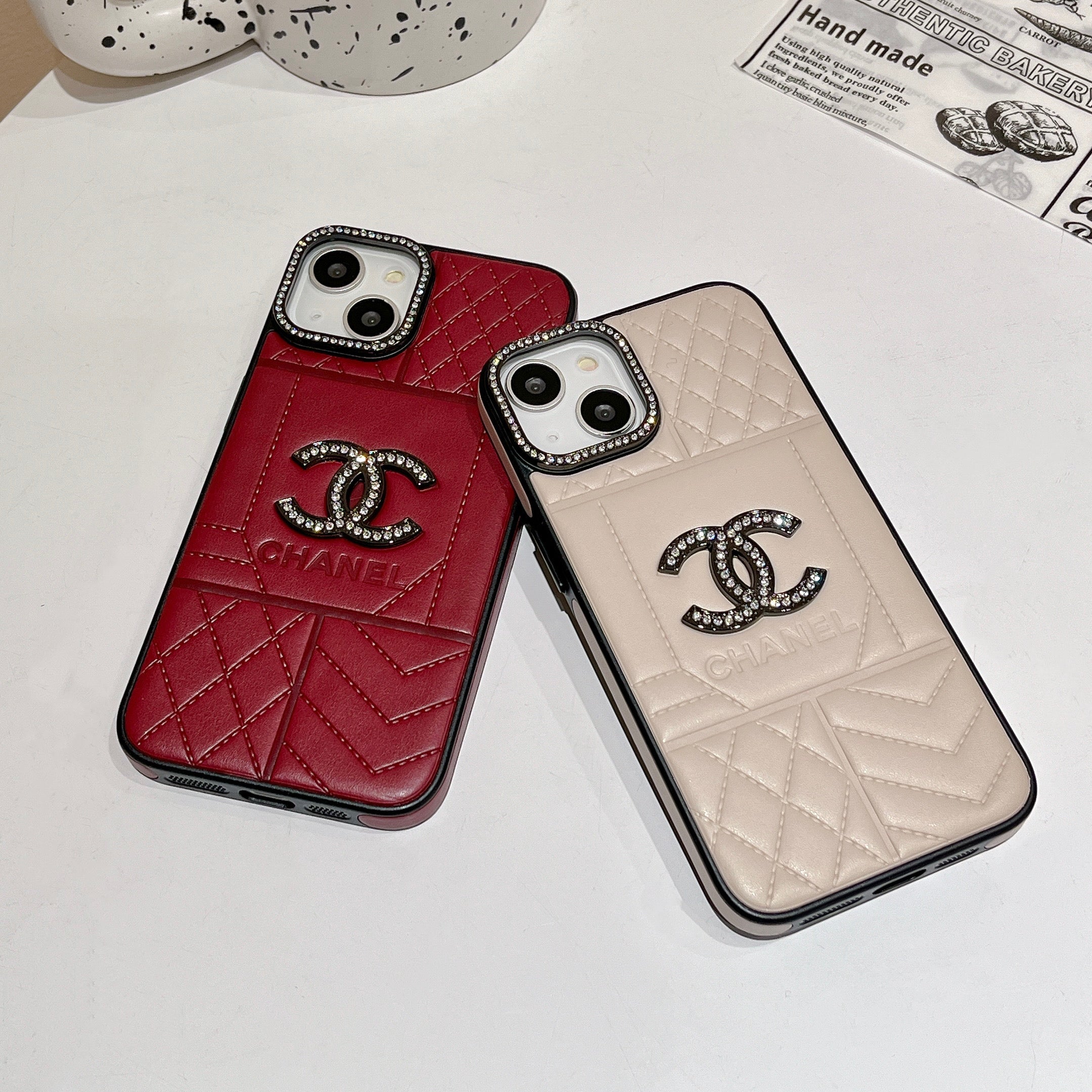CC Rhombus Leather iPhone Case - Bestocase
