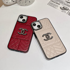 CC Rhombus Leather iPhone Case - Bestocase
