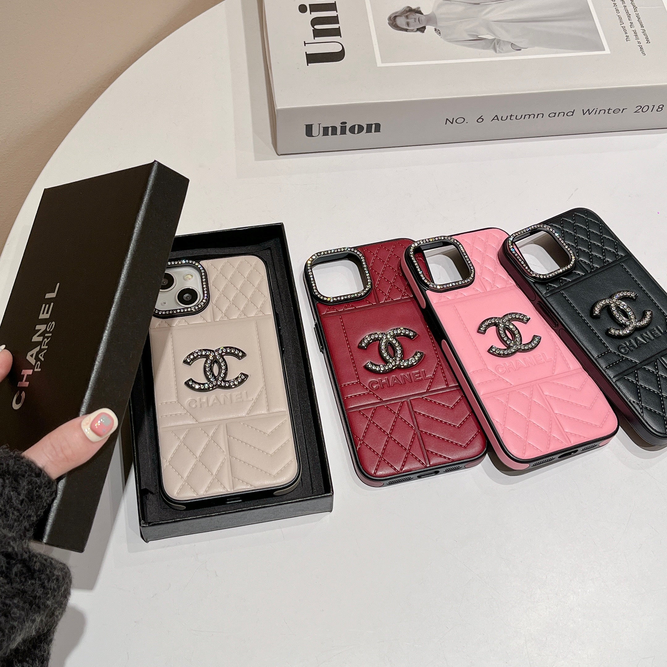 CC Rhombus Leather iPhone Case - Bestocase