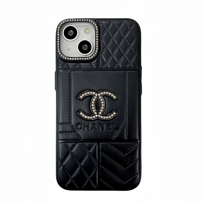 CC Rhombus Leather iPhone Case - Bestocase