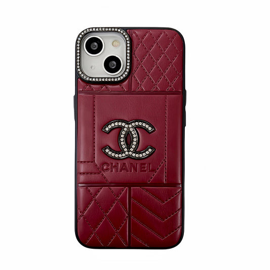 CC Rhombus Leather iPhone Case