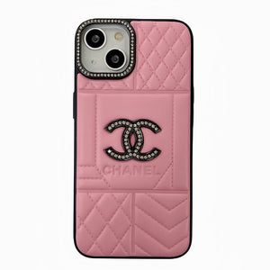 CC Rhombus Leather iPhone Case - Bestocase