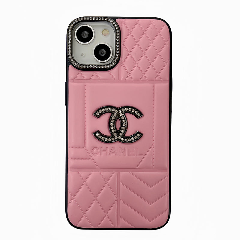 CC Rhombus Leather iPhone Case - Bestocase
