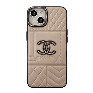CC Rhombus Leather iPhone Case - Bestocase