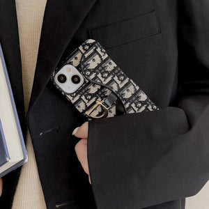 CD Black & Grey Fabric iPhone Case - Bestocase