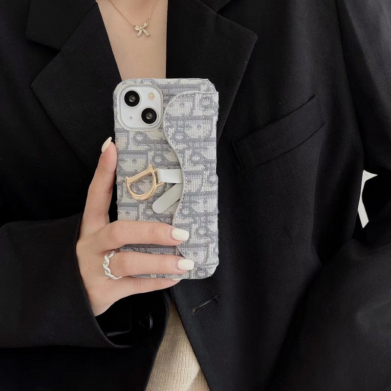 CD Black & Grey Fabric iPhone Case - Bestocase