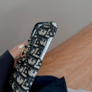 CD Black & Grey Fabric iPhone Case - Bestocase