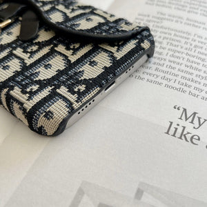 CD Black & Grey Fabric iPhone Case - Bestocase