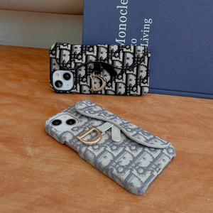 CD Black & Grey Fabric iPhone Case - Bestocase
