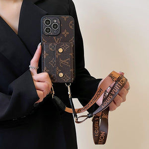 Lou Card Bag Chain Brown iPhone Case - Bestocase