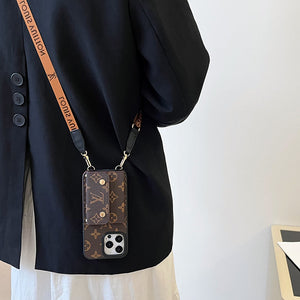 Lou Card Bag Chain Brown iPhone Case - Bestocase