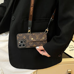 Lou Card Bag Chain Brown iPhone Case - Bestocase