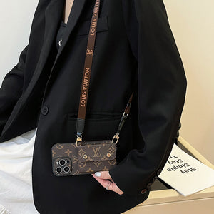 Lou Card Bag Chain Brown iPhone Case - Bestocase