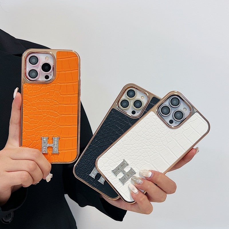 Herm Diamond Logo Rose Gold iPhone Case - Bestocase