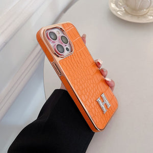 Herm Diamond Logo Rose Gold iPhone Case - Bestocase