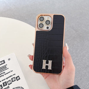 Herm Diamond Logo Rose Gold iPhone Case - Bestocase