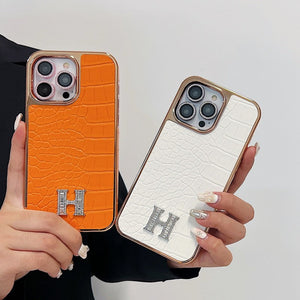 Herm Diamond Logo Rose Gold iPhone Case - Bestocase